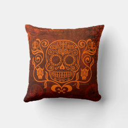 Day of the Dead Sugar Skull Throw Pillow | Zazzle