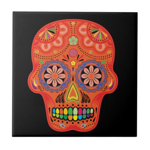 Day of the dead sugar skull tiles