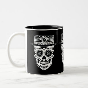 Day of the Dead Sugar Skull Two-Tone Coffee Mug