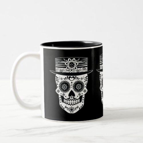 Day of the Dead Sugar Skull Two_Tone Coffee Mug