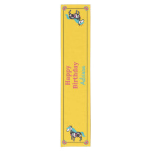 Day of the Dead Sugar Skull Unicorn Short Table Runner