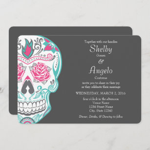 Day of the Dead Sugar Skull Wedding Invitation