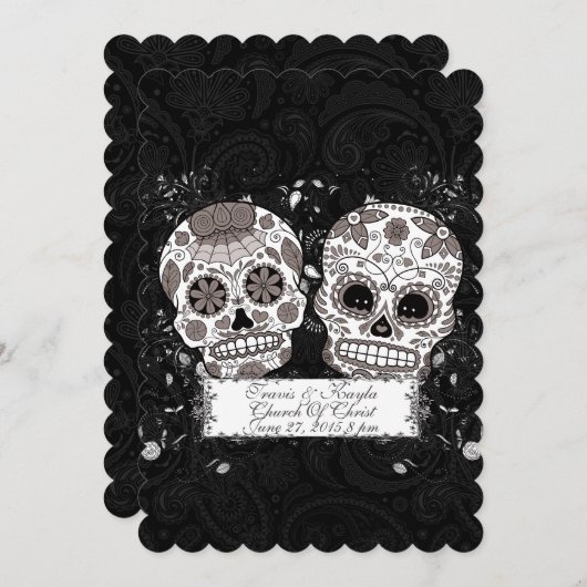 Day Of The Dead Sugar Skull Wedding Or Party Event (Front/Back)