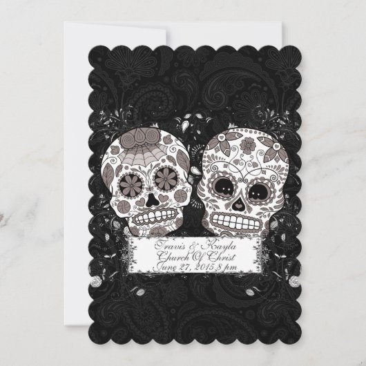 Day Of The Dead Sugar Skull Wedding Or Party Event (Front)