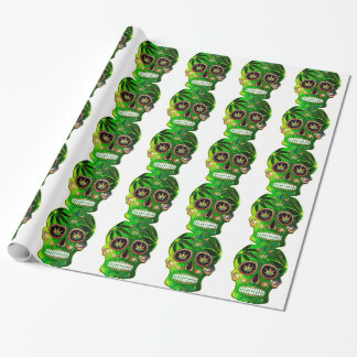 Day of the Dead Sugar Skull weed Shirt Wrapping Paper