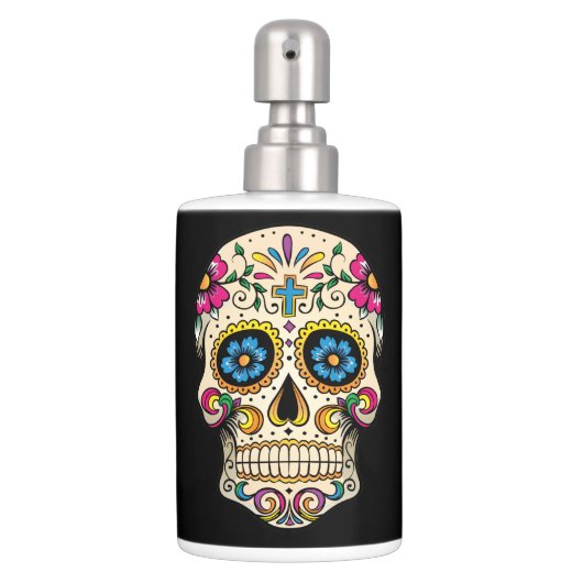 Day of the Dead Sugar Skull with Cross Bathroom Set (Front)