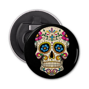 Day of the Dead Sugar Skull with Cross Bottle Opener