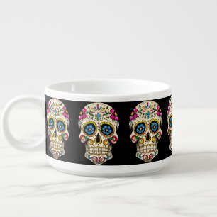 Day of the Dead Sugar Skull with Cross Bowl