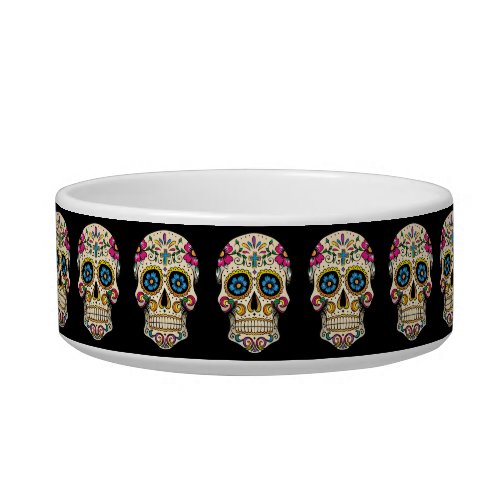Day of the Dead Sugar Skull with Cross Bowl