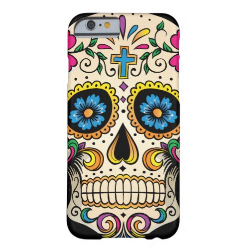 Day of the Dead Sugar Skull with Cross Barely There iPhone 6 Case