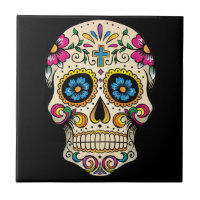 Day of the Dead Sugar Skull with Cross