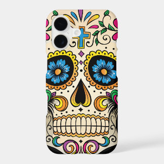 Day of the Dead Sugar Skull with Cross iPhone 17 Case