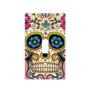 Day of the Dead Sugar Skull with Cross Light Switch Cover