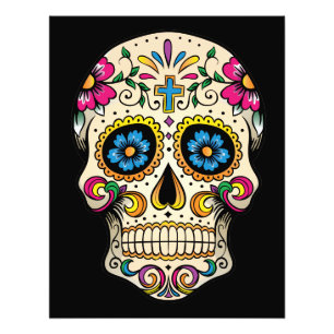 Day of the Dead Sugar Skull with Cross Photo Print