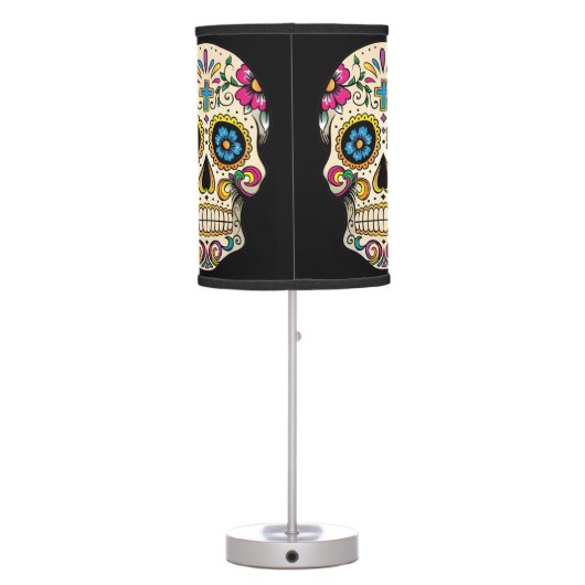 Day of the Dead Sugar Skull with Cross Table Lamp (Back)