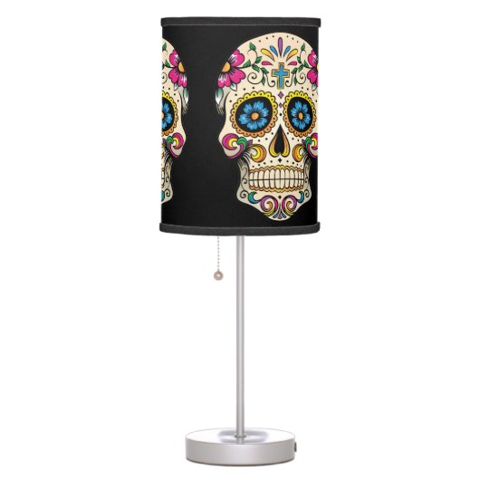 Day of the Dead Sugar Skull with Cross Table Lamp (Right)