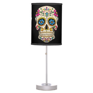 Day of the Dead Sugar Skull with Cross Table Lamp