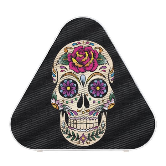 Day of the Dead Sugar Skull with Rose Bluetooth Speaker (Front)