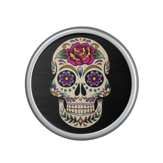 Day of the Dead Sugar Skull with Rose Bluetooth Speaker (Front)