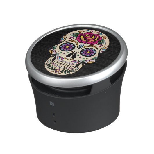 Day of the Dead Sugar Skull with Rose Bluetooth Speaker (Side)