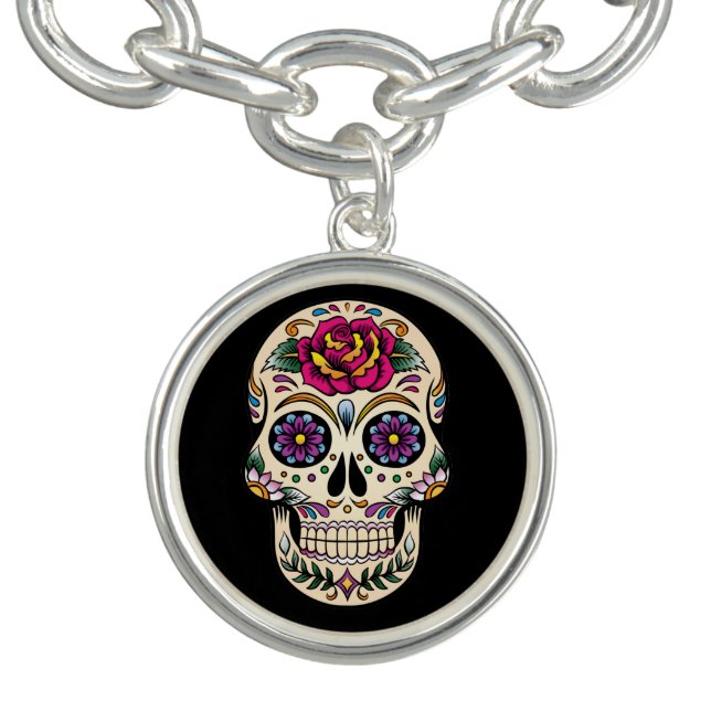 Day of the Dead Sugar Skull with Rose Bracelet (Design)