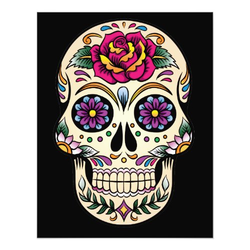 Day of the Dead Sugar Skull with Rose Photo Print