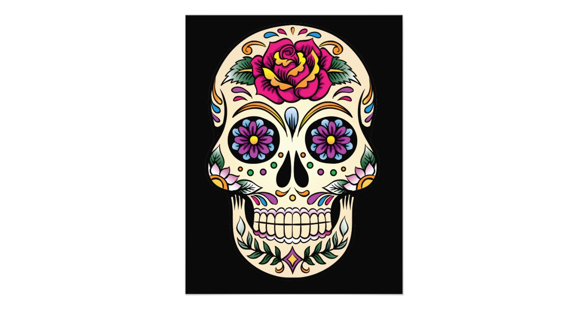 Buy Sugar Skull Black and White Art Print Mexican Skull Day of the