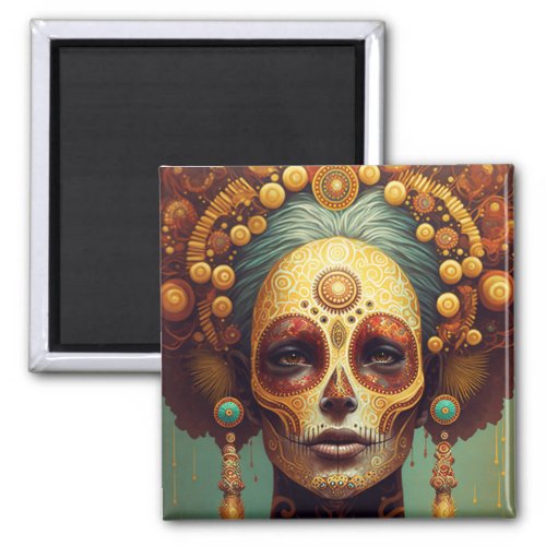 Day Of The Dead Sugar Skull Woman Magnet