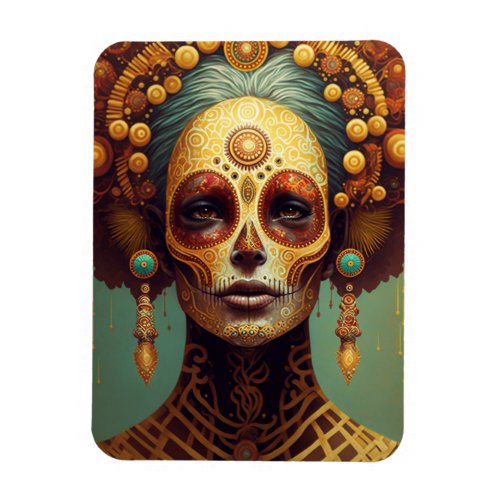 Day Of The Dead Sugar Skull Woman Magnet