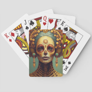 Day Of The Dead Sugar Skull Woman Poker Cards