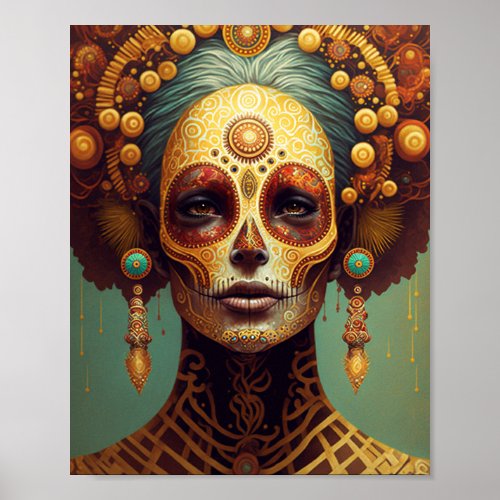 Day Of The Dead Sugar Skull Woman Poster