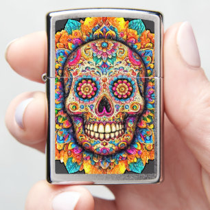 Day of the Dead Sugar Skull Zippo Lighter