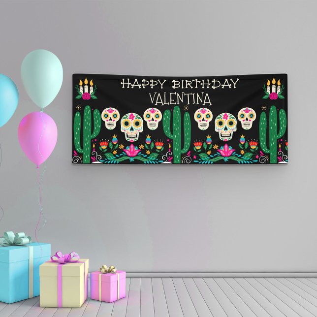 Day of the Dead Sugar Skulls Happy Birthday Banner (Creator Uploaded)