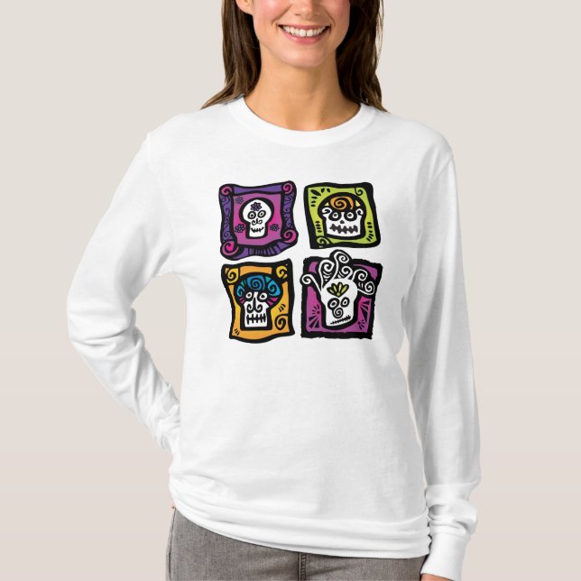 Day of the Dead / Sugar Skulls Hoodie T-Shirt (Front)