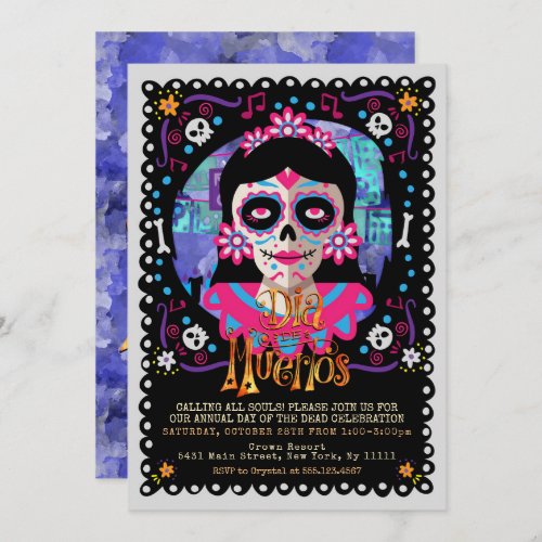 Day of The Dead Sugar Skulls Invitation