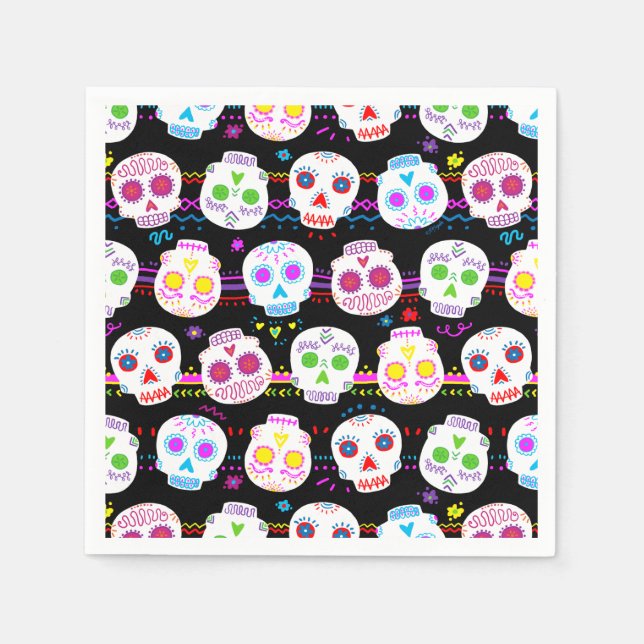 Day of the Dead Sugar Skulls Napkins (Front)