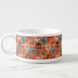 Day of the Dead Sugar Skulls, orange Bowl
