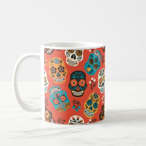 Day of the Dead Sugar Skulls orange Coffee Mug