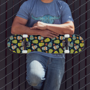 Day of the Dead Sugar Skulls Pattern Skateboard