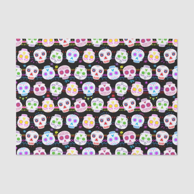 Day of the Dead Sugar Skulls Tissue Paper (Front)