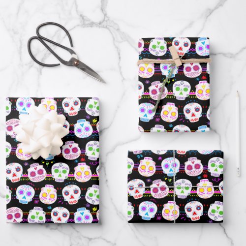 Day of the Dead Sugar Skulls Wrapping Paper Sheets