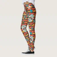 SML designer sugar skull day of the popular dead leggings