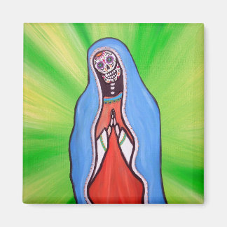 DAY OF THE DEAD SUGAR VIRGEN GUADALUPE MAGNETS