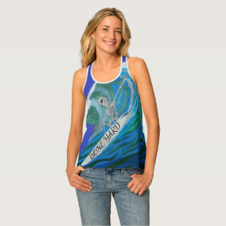 (Day of the dead) surfer waves funny bone yard Tan Tank Top
