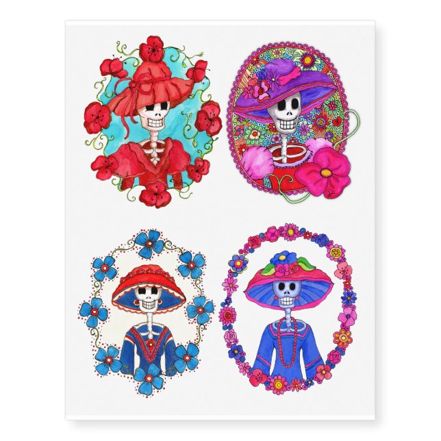 Day of the Dead Temporary Tattoos (Front)