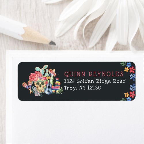 Day of the Dead Theme Return Address Label