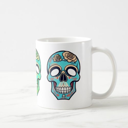 Day of the Dead Triple Skull Coffee Mug