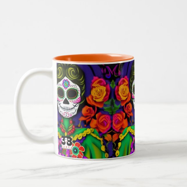 Day of the Dead Two-Tone Coffee Mug (Left)