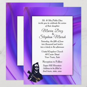 Day of the Dead Ultraviolet Wedding Invitation