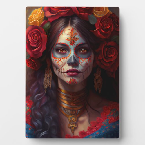 Day of the dead V4 _Women Oil paint  Plaques  Sig